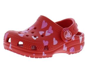 Crocs Classic VDay Sabot, Rouge Cerise, Petit Enfant, EU 27-28 | Sabot Croslite léger; trous d'aération; bride talon pivotante pour un maintien sûr; facile à nettoyer; confort Crocs iconique
