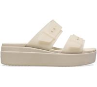 Crocs Cream Brooklyn Buckle Low Wedge Sandals