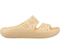 Crocs Cream Classic Floral Print Cut Out Sandals