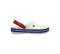 Crocs Crocband Clogs Chaussures Sandales Relaxed Fit in Blanc en Bleu Jean 11016 11I [UK M11/W12 US M12] Blan / Bleu G