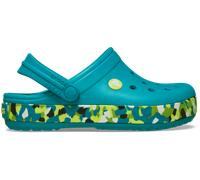 Crocs Crocband Glow Confetti Band Sabots Enfants Turbo Teal/Multi 36