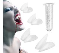 Crocs de Vampire, Dents de Vampire, 4 Tailles Dents de Vampire avec adhésif pour Accessoires de Costume d'halloween, Accessoires de Costume de Vampire pour la fête d'halloween