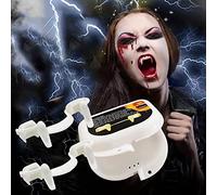 Crocs de vampire d'halloween, 2 Paires de Dent de Vampire Rétractables Fausse Dent, Pas d'irritation des gencives Dents de Vampire Réutilisables pour Enfants Adultes Halloween