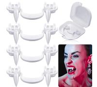 Crocs de Vampire d'halloween, 4 Pièces Dents de Vampire Rétractables Réalistes, Dents de Vampire d'halloween pour Enfants Adultes Halloween Carnaval, Fêtes, Jeux de Rôle