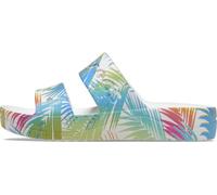 Crocs Sandales à plateforme Baya pour femme, Imprimé blanc tropical, 41/42 EU