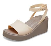 Crocs Sandales compensées Brooklyn avec Sangle de Cheville pour Femme, Shitake, 38/39 EU