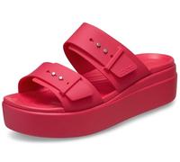 Crocs Femme Brooklyn Buckle Low Wedge Sandales, Digital Raspberry, 34/35 EU