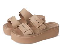 Crocs Femme Brooklyn Buckle Low Wedge Sandales, Latte, 42/43 EU