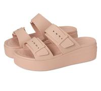 Crocs Femme Brooklyn Buckle Low Wedge Sandales, Pink Caramel, 41/42 EU