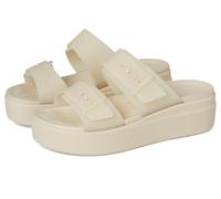 Crocs Femme Brooklyn BuckleFrostedLowWedge Sandales, Sandstone, 37/38 EU