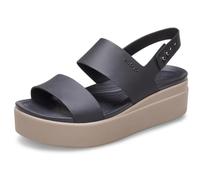 Crocs Femme Brooklyn Low Wedge Sandales, Black/Mushroom, 33/34 EU