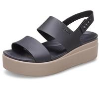 Crocs Brooklyn Low Wedge Tongs de Loisirs et vêtements de Sport pour Femmes, Black/Mushroom, 42 EU