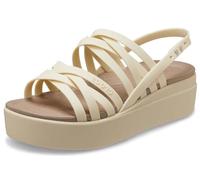 Crocs Femme Brooklyn Strappy Low Wedge Sandales, Bone, 37/38 EU