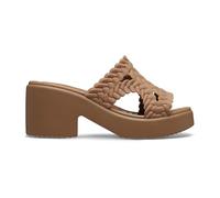 Crocs Femme Brooklyn Woven Slide Heel Sandales, Brown, 39/40 EU