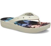 Crocs Femme Classic Platform Flip W Tongues, Bone/Multi, 37-38 EU