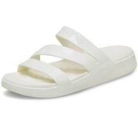 Crocs Getaway Patent Strappy Slides Blanc EU 39-40 Femme