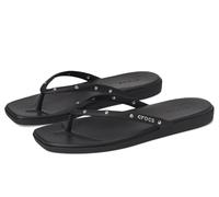 Crocs Femme Miami Studded Flip Tongs, Black, 41/42 EU