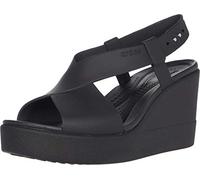 CROCS Fille Brooklyn High Wedge W Tongs de Loisirs Sportwear, Multicolore (Noir/Noir), 34 EU