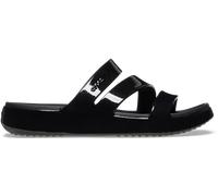 Crocs Getaway Patent Strappy Slides Femmes Black 37