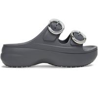 Crocs Grey Saturday Platform Buckle Clogs