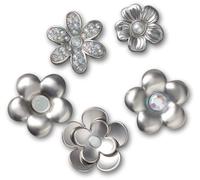 Crocs Jibbitz Lot de 5 breloques en métal et bijoux en forme de chaussure en argent monochrome, 5 Pack, Autre