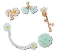 Crocs Jibbitz Lot de breloques pour chaussures Motif fleurs, Bleu délicat floral, Taille unique