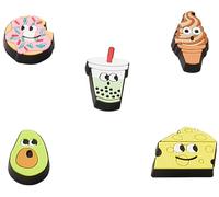Crocs Shoe Charm 5-Pack | Personalize with Jibbitz for Chaussure Unisexe, Lights Up Food Friends, Taille Unique