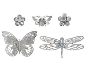 Crocs Lot de 5 breloques en forme de chaussures unisexe Silver Garden, multicolore, taille unique, multicolore, Taille unique