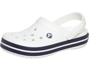Crocs Mixte Crocband Sabot, Blanc, Blanc, Bleu Marine, 36 EU