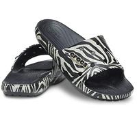 Crocs Mixte Men's and Women's Classic Slide Sandals Sabot, Imprimé Zèbre Noir, 39 EU