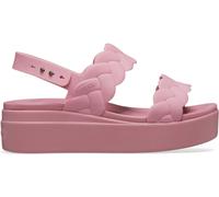 Crocs Pink Brooklyn Woven Low Wedges