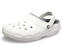 Crocs Sabots Classic Lined, doublure douce et moelleuse pour une meilleure protection contre le froid, blanc / gris, taille 46-47