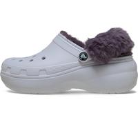 Crocs Classic Platform Fuzz Lined Sabots Femmes Frosted Grape 37
