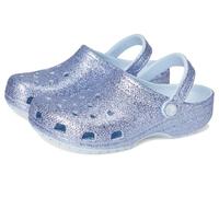 Crocs Sabots classiques à paillettes pour enfants, Paillettes bleues givrées, 4 Big Kid