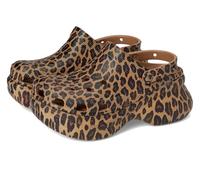 Crocs Sabots classiques Bae pour femmes, chaussures à plateforme pour femmes, Sépia/Léopard, 39-40 EU