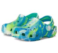 Crocs Sabots classiques marbrés et teints par nœuds pour enfant Unisexe, Bleu préparé/multicolore phosphorescent, 10 Toddler