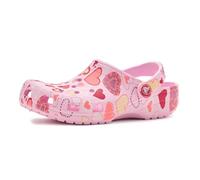 Crocs Sabots graphiques classiques unisexes pour enfant, Rose lait/cœurs, 3 Little Kid