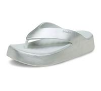 Crocs Sandales compensées Getaway pour femme, Argenté, 42-43 EU