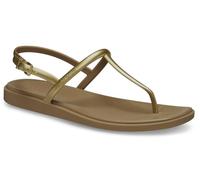 Crocs Sandales plates Miami Thong pour femme, Sépia Métallique, 40 EU