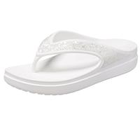 Crocs Sloane Tongs compensées ornées | Sandales pour femme, Blanc pailleté, 39-40 EU