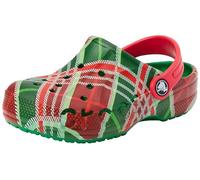 Crocs Unisexe Enfant Baya Holiday Plaid Clog K Sabots, Kelly Green, 30/31 EU