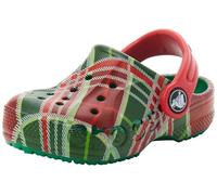 Crocs Unisexe Enfant Baya Holiday Plaid Clog T Sabots, Kelly Green, 22/23 EU