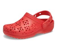 Crocs Unisexe Enfant Classic Floral Cut Out Clog K Sabots, Cherry Red, 34/35 EU