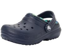 Crocs Unisexe Enfant Classic Lined Bold Check Clog T Sabots, Navy, 22/23 EU