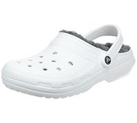 Crocs Unisexe Enfant Classic Lined Clog K Sabots, White/Grey, 36/37 EU