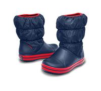 Crocs Unisexe Enfant Winter Puff Boot Kids Bottes, Navy/Red, 29/30 EU