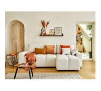 Lisa Design - Canapé d'angle Convertible avec Coffre Réversible Crocus en Tissu - Canapé Lit - Sofa Beige 4 Places - Angle Droit - ou Gauche - Salon