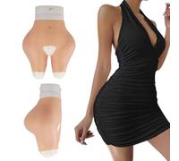 CRODRES Culotte en Silicone pour l'amélioration des Fesses Short de contrôle rembourré pour Les Fesses Boxer pour Cosplay,Nude,One Size