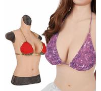 CRODRES Faux Seins en Silicone Plaque Mammaire Demi-Corps Coupe C-E Formes réalistes de Seins de Femmes pour travestis Transgender Drag Queen,Color1,Stretch Cotton C Cup