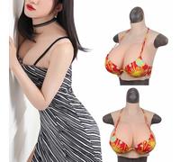 CRODRES Prothèses mammaires en Silicone, Faux Seins, Bonnets B à G, travestis, transgenres, Cosplay, Drag Queen,Nude,Cotton E Cup